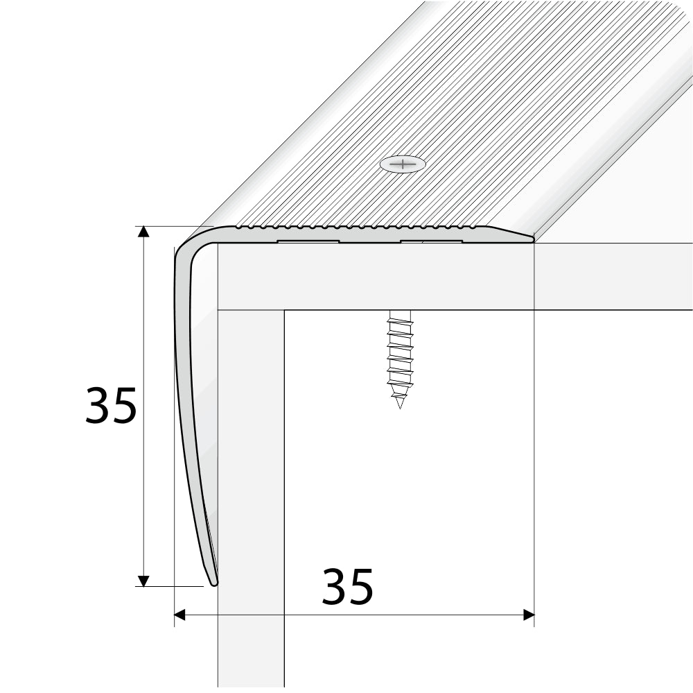 Non Slip Ribbed Treads Stair Nosing Edge Trim