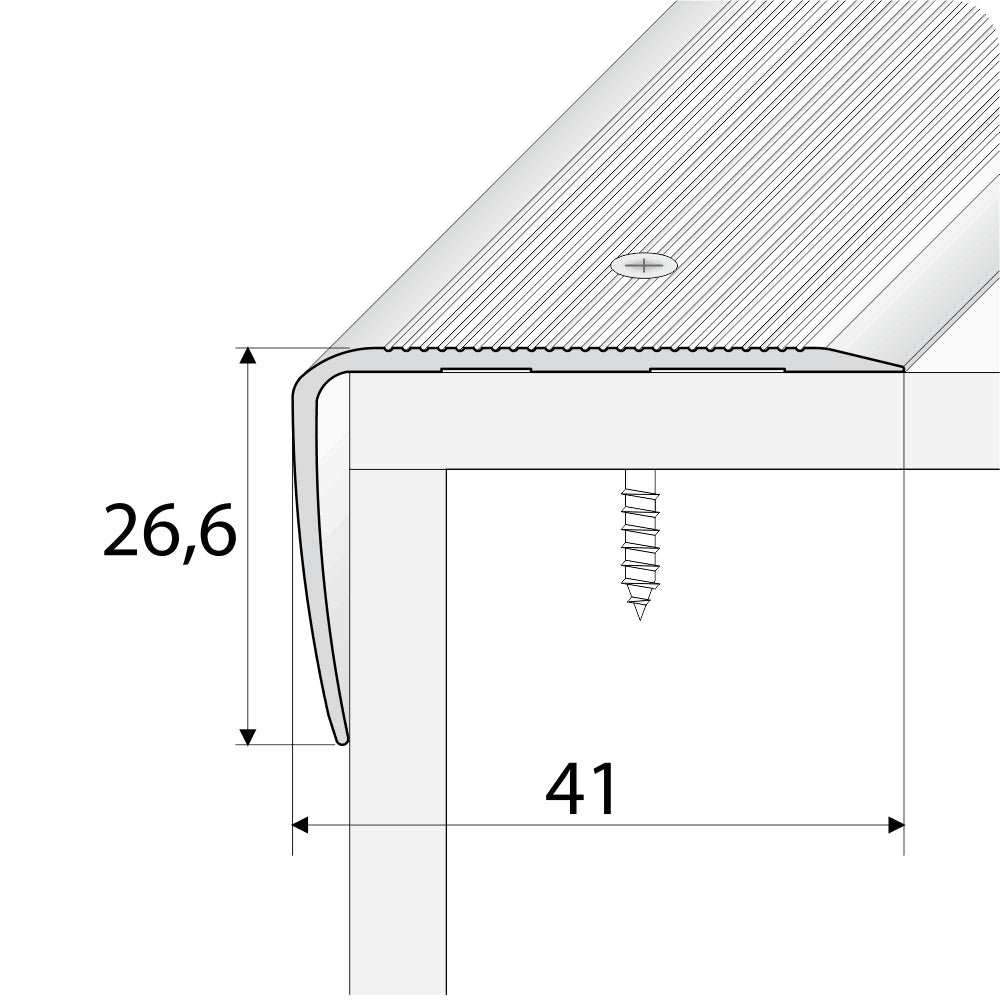 Non Slip Ribbed Treads Stair Nosing Edge Trim