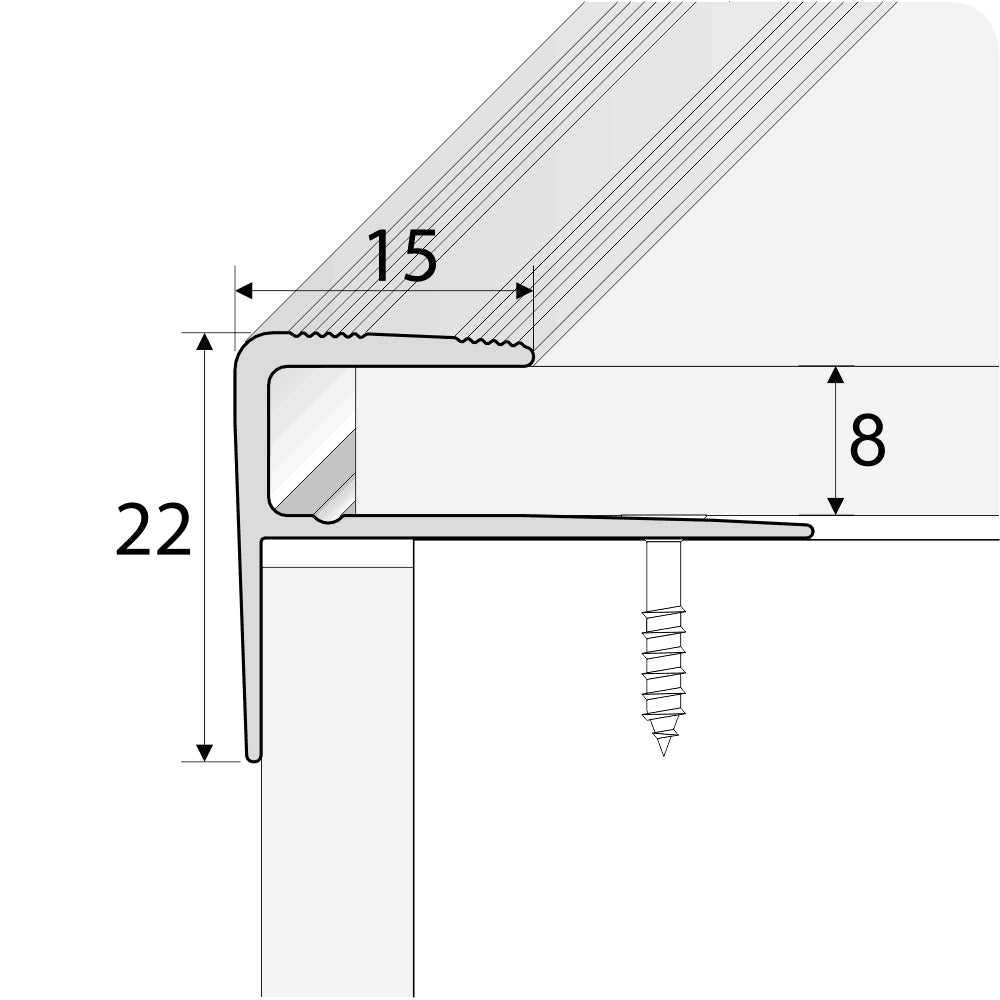 Push-In Aluminium Wood Effect Stair Nosing Edge Trim