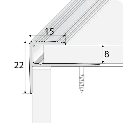 Aluminium Wood Effect Stair Nosing Edge Trim