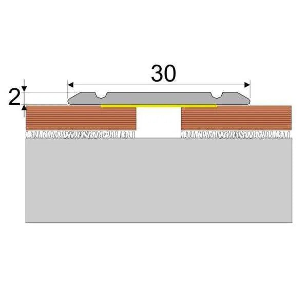 Aluminium Wood Effect Flat Self Adhesive Door Threshold Strip