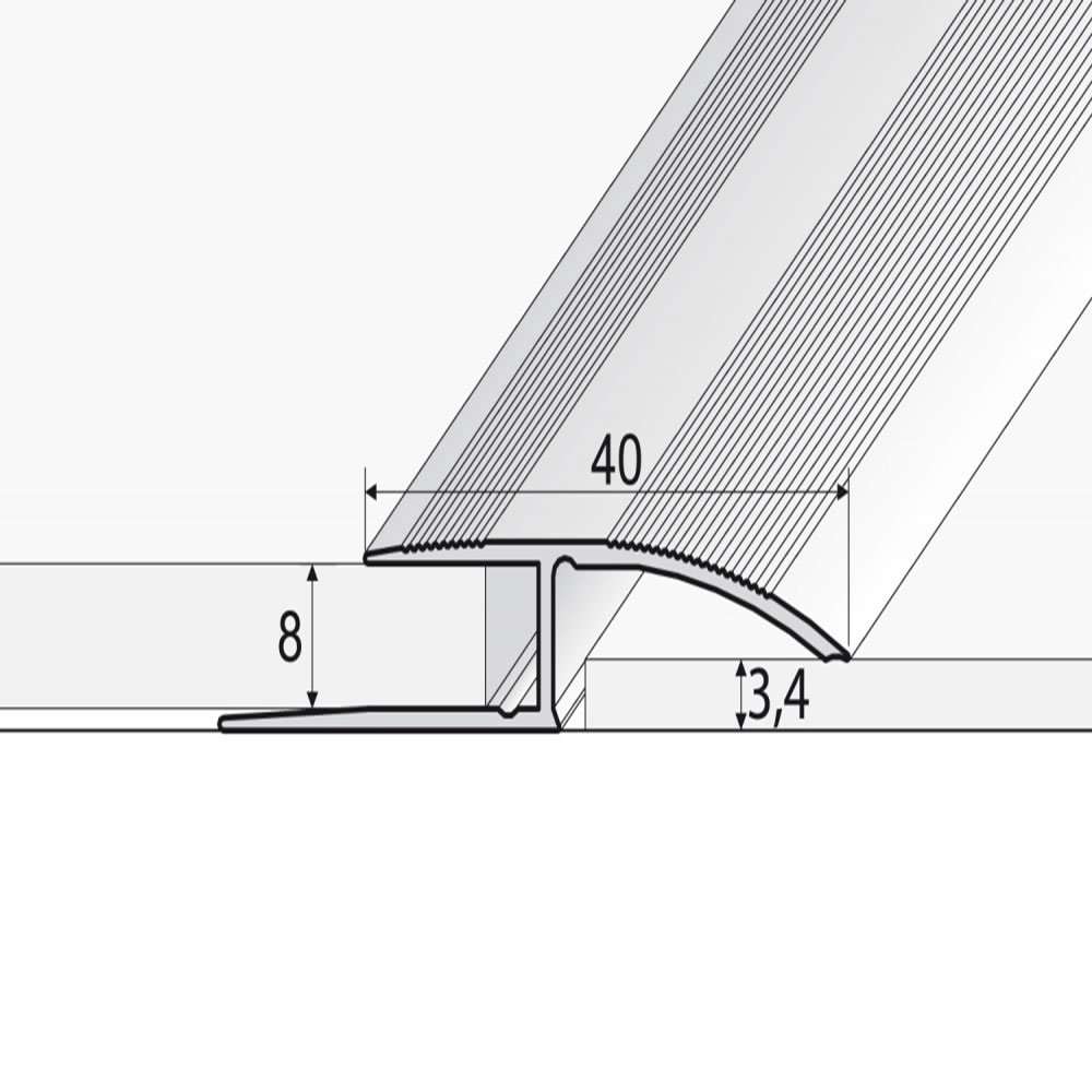 Anodised Aluminium Door Threshold Ramp Profile