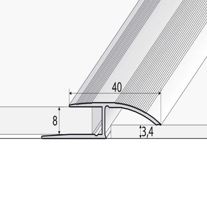 Anodised Aluminium Door Threshold Ramp Profile