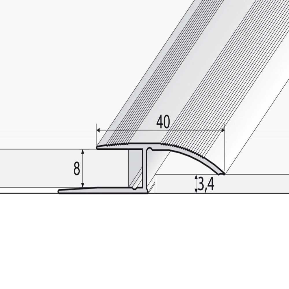  Aluminium Wood Effect Door Threshold Ramp Profile