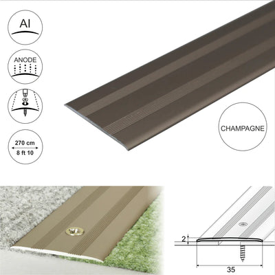 Anodised Aluminium Flat Door Threshold Profile