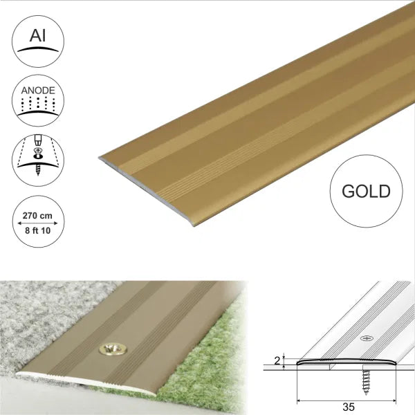 Anodised Aluminium Flat Door Threshold Profile