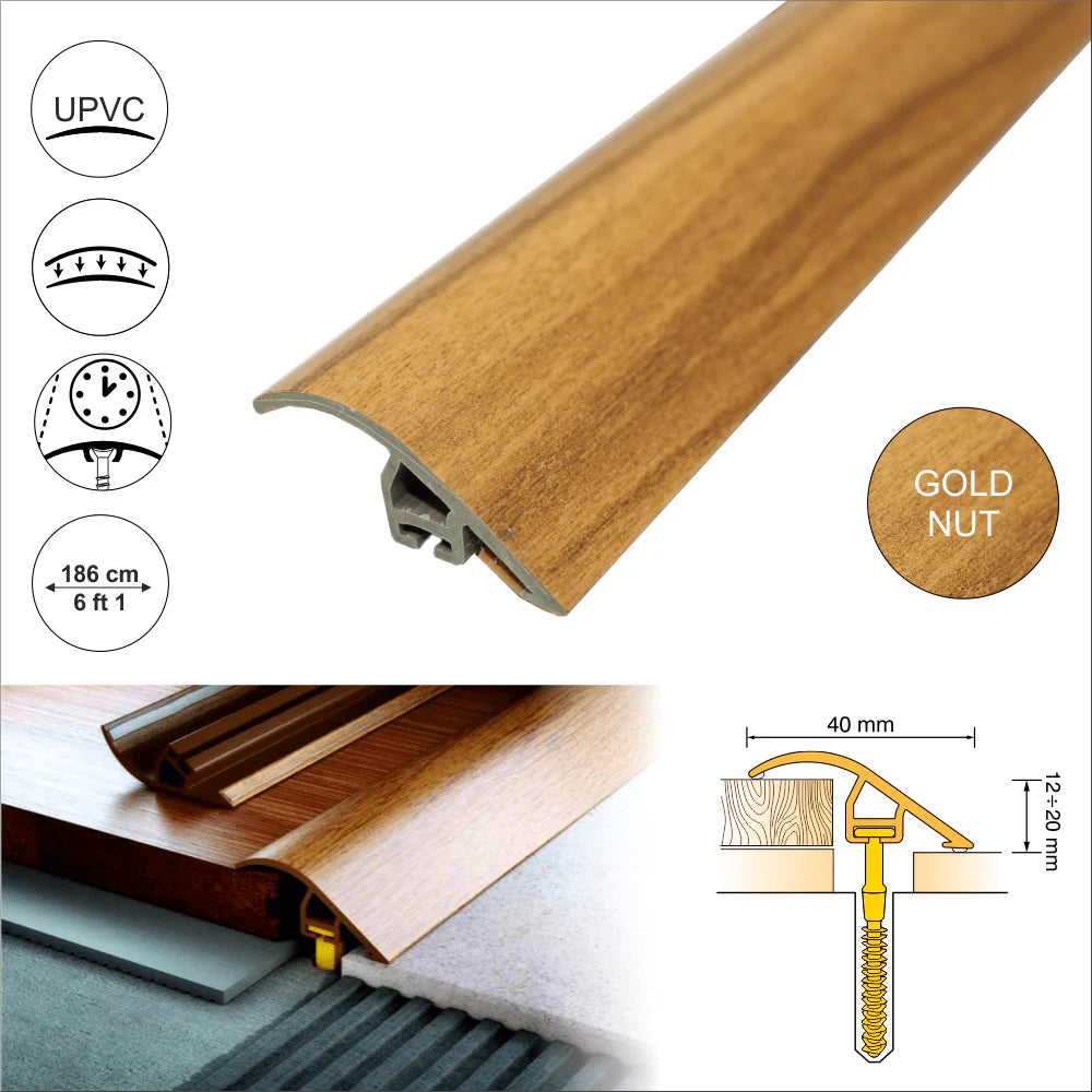 Pvc Wood Effect Door Threshold Ramp Profile