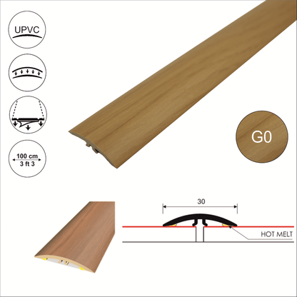 30mm Pvc Wood Effect Flat Self Adhesive Door Threshold Strip