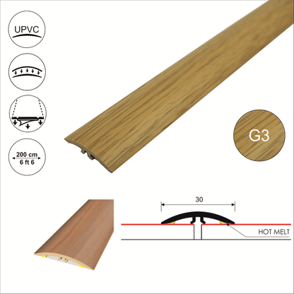 30mm Pvc Wood Effect Flat Self Adhesive Door Threshold Strip