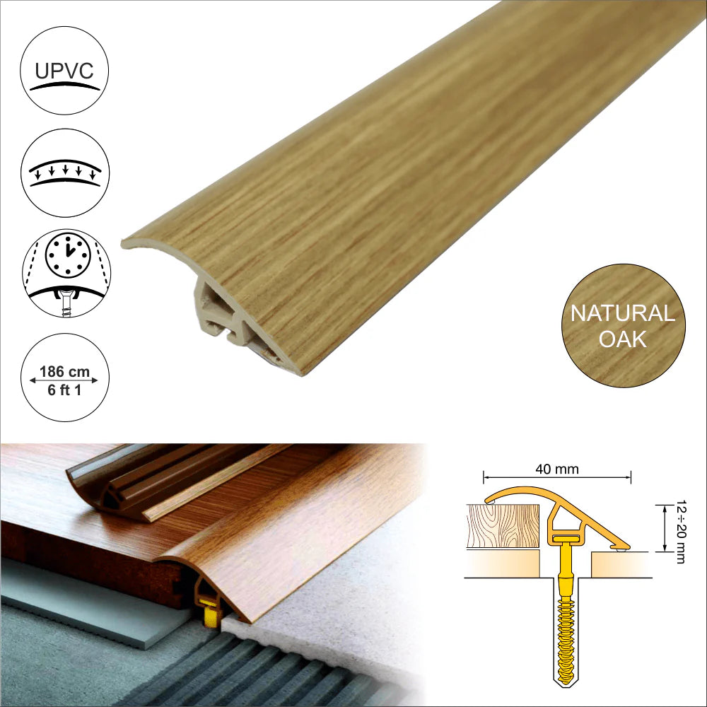 Pvc Wood Effect Door Threshold Ramp Profile