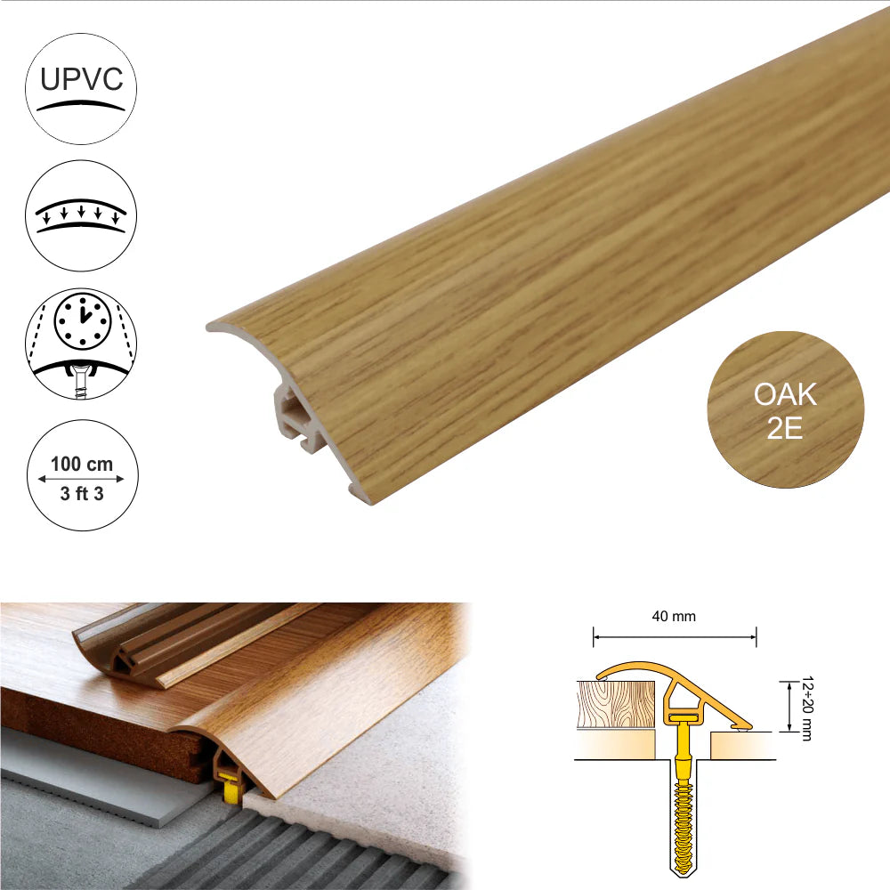 Pvc Wood Effect Door Threshold Ramp Profile