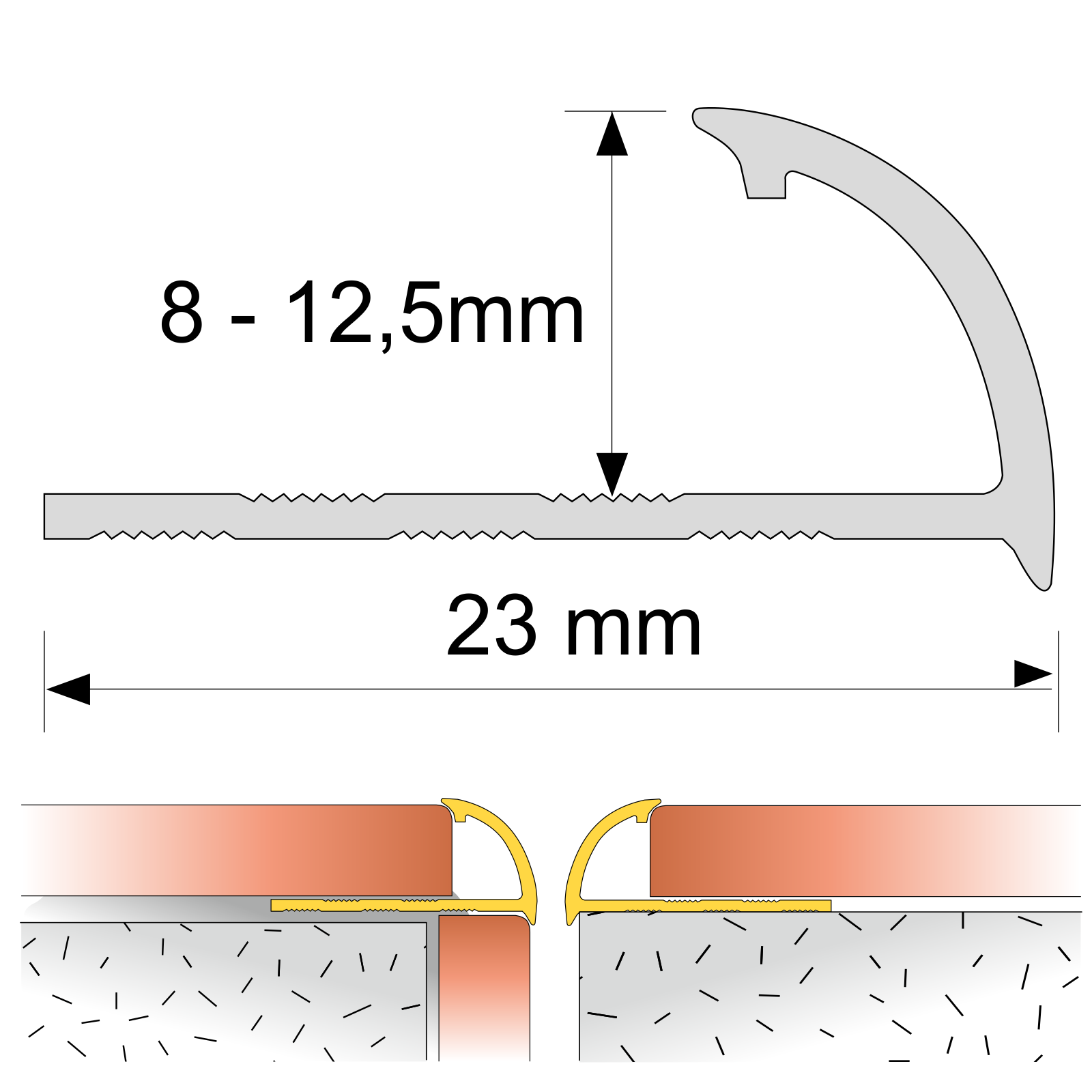 Round Edge PVC Tile Trims Quadrant Tile