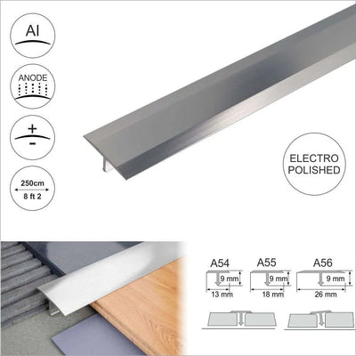 Anodised Aluminium Threshold Trim T Bar Transition Strip For Tiles