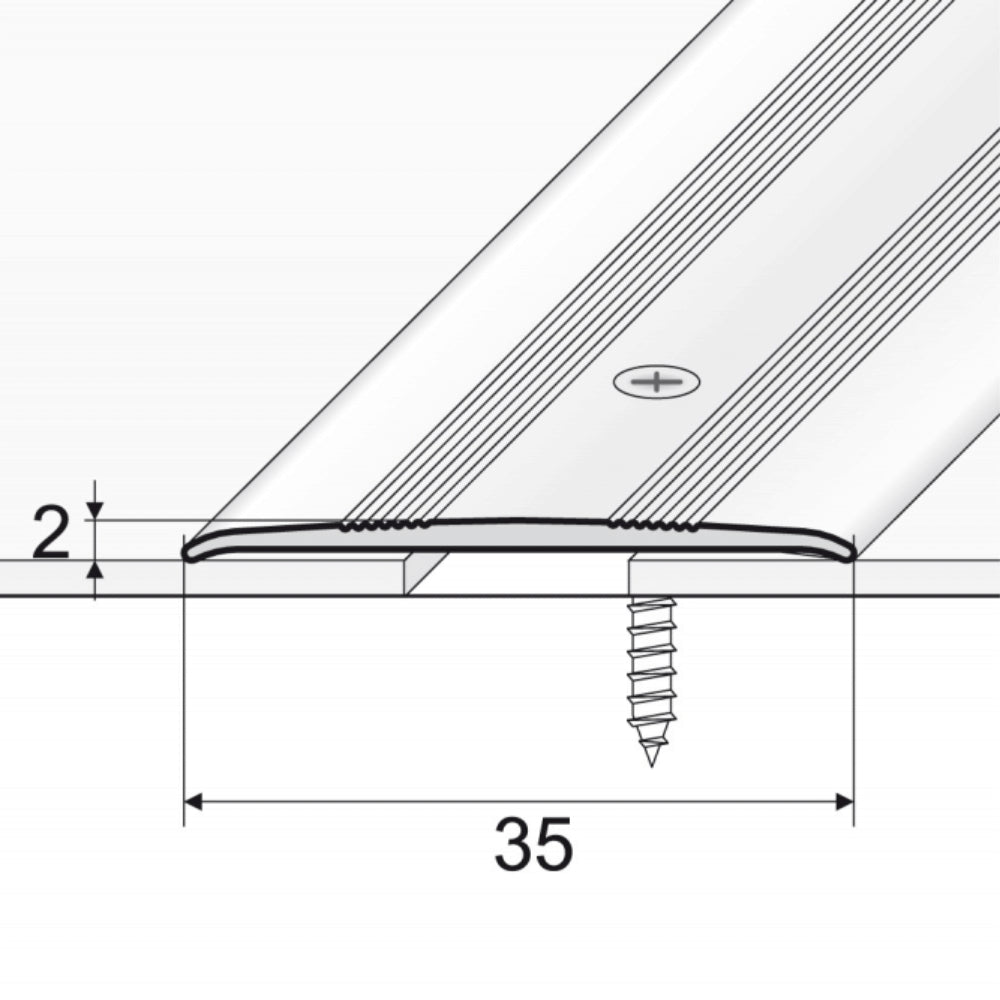 35mm Anodised Aluminium Flat Door Threshold Profile