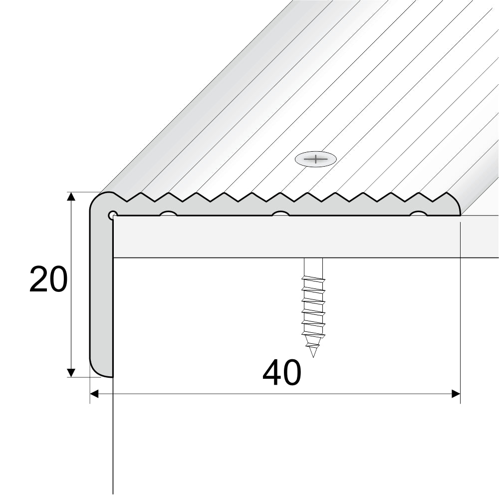  Non Slip Ribbed Treads Stair Nosing Edge Trim